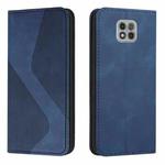 For Motorola Moto G Power 2021 Skin Feel Magnetic S-type Solid Color Horizontal Flip Leather Case with Holder & Card Slot & Wallet(Blue)