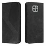 For Motorola Moto G Power 2021 Skin Feel Magnetic S-type Solid Color Horizontal Flip Leather Case with Holder & Card Slot & Wallet(Black)