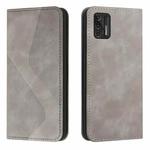 For Motorola Moto G Stylus 2021 Skin Feel Magnetic S-type Solid Color Horizontal Flip Leather Case with Holder & Card Slot & Wallet(Grey)