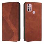 For Motorola Moto G10 Power Skin Feel Magnetic S-type Solid Color Horizontal Flip Leather Case with Holder & Card Slot & Wallet(Brown)