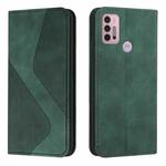 For Motorola Moto G10 Power Skin Feel Magnetic S-type Solid Color Horizontal Flip Leather Case with Holder & Card Slot & Wallet(Green)