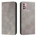 For Motorola Moto G10 / G30 Skin Feel Magnetic S-type Solid Color Horizontal Flip Leather Case with Holder & Card Slot & Wallet(Grey)