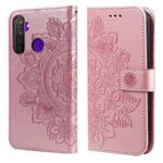 For OPPO Realme 5 / Realme 5s / Realme C3 7-petal Flowers Embossing Pattern Horizontal Flip PU Leather Case with Holder & Card Slots & Wallet & Photo Frame(Rose Gold)