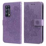 For OPPO Reno5 Pro+ / Find X3 Neo 7-petal Flowers Embossing Pattern Horizontal Flip PU Leather Case with Holder & Card Slots & Wallet & Photo Frame(Light Purple)