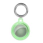 All-inclusive Clear Crystal Shockproof Protective Cover Case with Keychain Hook Loop For AirTag(Green)