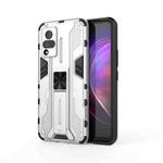 For vivo V21 Supersonic PC + TPU Shock-proof Protective Case with Holder(White)