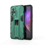 For vivo V21 Supersonic PC + TPU Shock-proof Protective Case with Holder(Green)