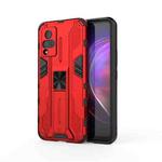 For vivo V21 Supersonic PC + TPU Shock-proof Protective Case with Holder(Red)