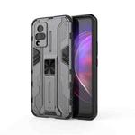 For vivo V21 Supersonic PC + TPU Shock-proof Protective Case with Holder(Grey)