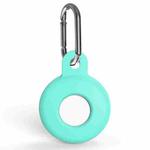 Anti-scratch Silicone Shockproof Protective Cover Case with Carabiner For AirTag(Mint Green)