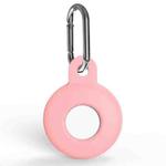Anti-scratch Silicone Shockproof Protective Cover Case with Carabiner For AirTag(Pink)