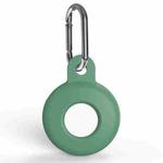 Anti-scratch Silicone Shockproof Protective Cover Case with Carabiner For AirTag(Pine Needle Green)