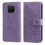 For Xiaomi Mi 10T Lite 7-petal Flowers Embossing Pattern Horizontal Flip PU Leather Case with Holder & Card Slots & Wallet & Photo Frame(Light Purple)