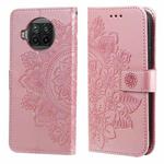 For Xiaomi Mi 10T Lite 7-petal Flowers Embossing Pattern Horizontal Flip PU Leather Case with Holder & Card Slots & Wallet & Photo Frame(Rose Gold)