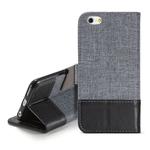 For iPhone 6 MUXMA MX102 Horizontal Flip Canvas Leather Case with Stand & Card Slot & Wallet Function(Black)