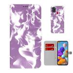 For Samsung Galaxy A21s Cloud Fog Pattern Horizontal Flip Leather Case with Holder & Card Slot & Wallet(Purple)