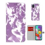For Samsung Galaxy A51 4G Cloud Fog Pattern Horizontal Flip Leather Case with Holder & Card Slot & Wallet(Purple)