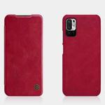 For Xiaomi Redmi Note 10 5G NILLKIN QIN Series Crazy Horse Texture Horizontal Flip Leather Case with Card Slot(Red)