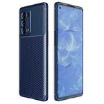 For OPPO Reno6 Pro+ 5G Carbon Fiber Texture Shockproof TPU Case(Blue)
