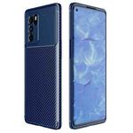 For OPPO Reno6 Pro 5G Carbon Fiber Texture Shockproof TPU Case(Blue)