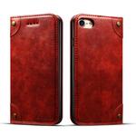 For iPhone SE 2022 / SE 2020 / 8 / 7 Baroque Simple Horizontal Flip Leather Case with Holder & Card Slots & Wallet(Red)