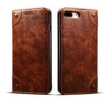 For iPhone 8 Plus / 7 Plus Baroque Simple Horizontal Flip Leather Case, with Holder & Card Slots & Wallet(Light Brown)