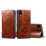 For iPhone XR Baroque Simple Horizontal Flip Leather Case with Holder & Card Slots & Wallet(Light Brown)