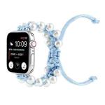 Umbrella Rope Bead Nylon Watch Band For Apple Watch Ultra 49mm / Series 8&7 45mm / SE 2&6&SE&5&4 44mm / 3&2&1 42mm(Light Blue)