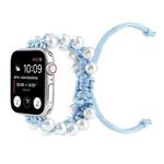 Umbrella Rope Bead Nylon Watch Band For Apple Watch Series 8&7 41mm / SE 2&6&SE&5&4 40mm / 3&2&1 38mm(Light Blue)