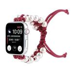 Umbrella Rope Bead Nylon Watch Band For Apple Watch Series 8&7 41mm / SE 2&6&SE&5&4 40mm / 3&2&1 38mm(Red)