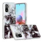 For Xiaomi Redmi Note 10 Marble Pattern Soft TPU Protective Case(Black White)