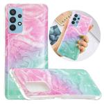 For Samsung Galaxy A32 4G Marble Pattern Soft TPU Protective Case(Pink Green)