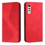For LG Velvet Skin Feel Magnetic S-type Solid Color Horizontal Flip Leather Case with Holder & Card Slot & Wallet(Red)