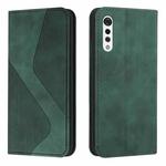For LG Velvet Skin Feel Magnetic S-type Solid Color Horizontal Flip Leather Case with Holder & Card Slot & Wallet(Green)
