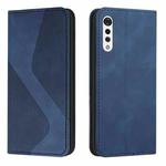 For LG Velvet Skin Feel Magnetic S-type Solid Color Horizontal Flip Leather Case with Holder & Card Slot & Wallet(Blue)