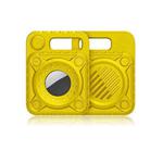 Punk Armor Anti-scratch Shockproof TPU Protective Cover Case with Keychain Hook Loop for AirTag(Yellow)