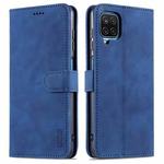 For Samsung Galaxy A12 5G AZNS Skin Feel Calf Texture Horizontal Flip Leather Case with Card Slots & Holder & Wallet(Blue)