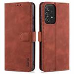 For Samsung Galaxy A52 5G / 4G AZNS Skin Feel Calf Texture Horizontal Flip Leather Case with Card Slots & Holder & Wallet(Brown)