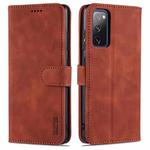 For Samsung Galaxy S20 FE / S20 Lite / S20 Fan Edition / S20 FE 5G / S20 FE 2022 AZNS Skin Feel Calf Texture Horizontal Flip Leather Case with Card Slots & Holder & Wallet(Brown)