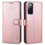 For Samsung Galaxy S20 FE / S20 Lite / S20 Fan Edition / S20 FE 5G / S20 FE 2022 AZNS Skin Feel Calf Texture Horizontal Flip Leather Case with Card Slots & Holder & Wallet(Rose Gold)