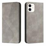 Skin Feel Magnetic S-type Solid Color Horizontal Flip Leather Case with Holder & Card Slot & Wallet For iPhone 11(Grey)