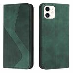 Skin Feel Magnetic S-type Solid Color Horizontal Flip Leather Case with Holder & Card Slot & Wallet For iPhone 11(Green)