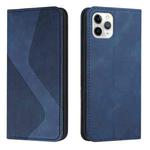 Skin Feel Magnetic S-type Solid Color Horizontal Flip Leather Case with Holder & Card Slot & Wallet For iPhone 11 Pro(Blue)