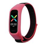 For OPPO Watch Nylon Watch Band(Red Black)
