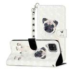 For Samsung Galaxy A22 4G 3D Pattern Horizontal Flip PU Leather Case with Holder & Card Slots & Wallet(Pug)