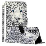 For Samsung Galaxy S21 FE 5G 3D Pattern Horizontal Flip PU Leather Case with Holder & Card Slots & Wallet(Leopard)