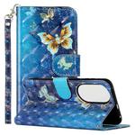 For Huawei P50 Pro 3D Pattern Horizontal Flip PU Leather Case with Holder & Card Slots & Wallet(Rankine Butterfly)