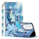For Huawei P50 Pro 3D Pattern Horizontal Flip PU Leather Case with Holder & Card Slots & Wallet(Snow Wolf)