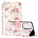 For Huawei P50 Pro 3D Pattern Horizontal Flip PU Leather Case with Holder & Card Slots & Wallet(Rose Flower)