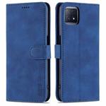 For OPPO A72 5G / A52 5G AZNS Skin Feel Calf Texture Horizontal Flip Leather Case with Card Slots & Holder & Wallet(Blue)